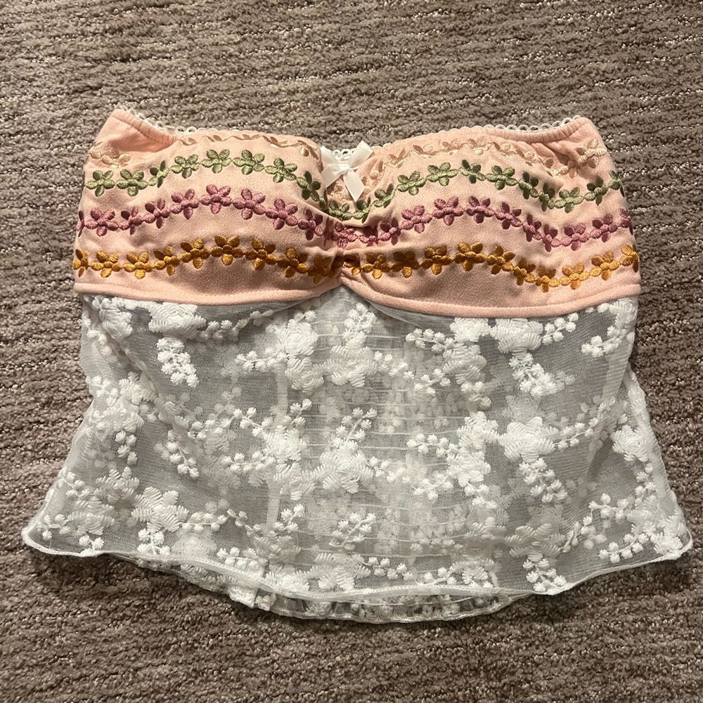 Floral Mesh Tube Top